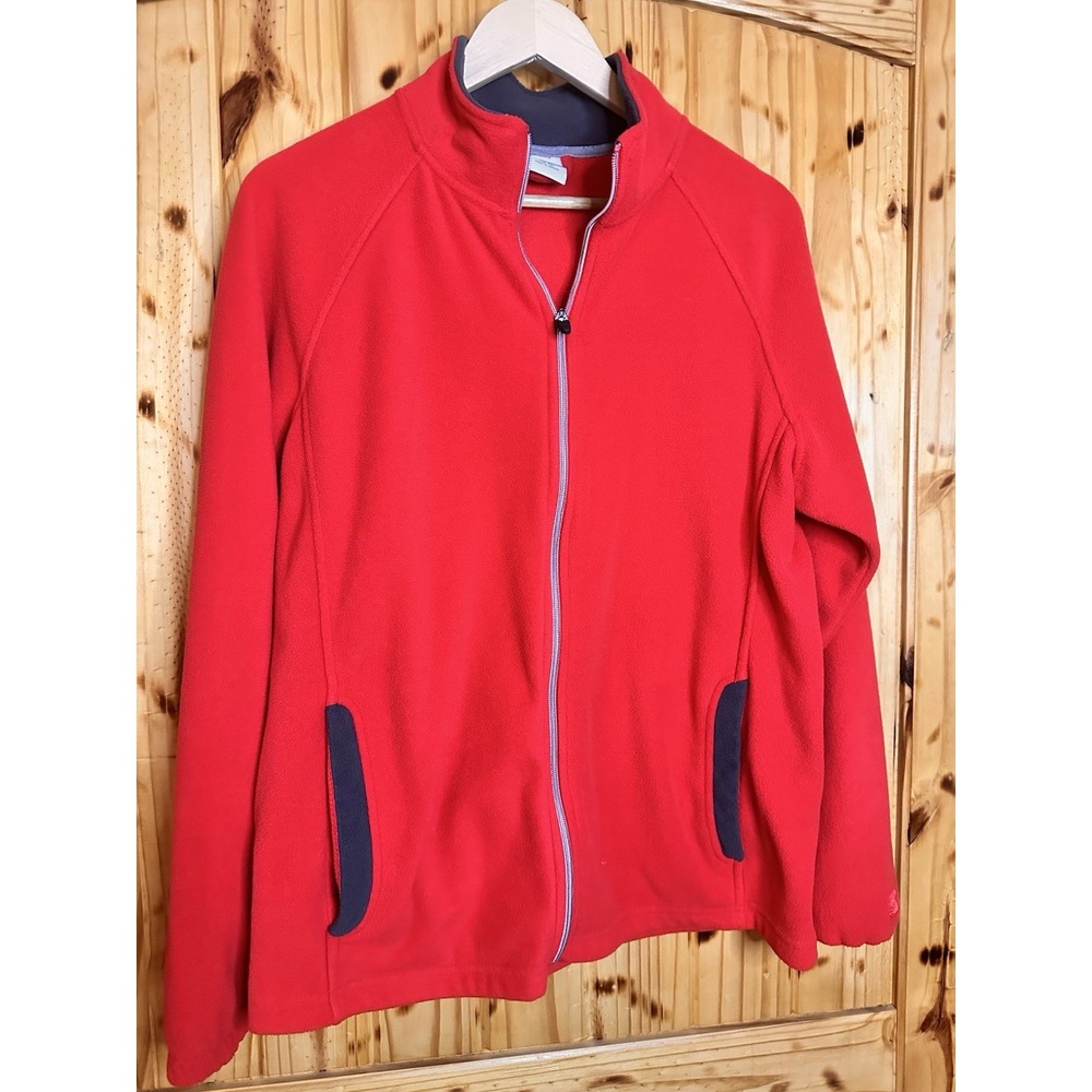 Starter Red Fleece Jacket Full Zip Men's Medium (38-40) Coat Long Sleeve